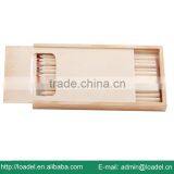 12pcs 7" Natural Mini Wooden Pencil Box thumbnail-2