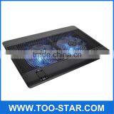 Notebook Cooling Pad Blue LED Laptop Cooler 5 Fans 2 USB Port Stand Pad for Laptop 10-17" PC Usb Cooler for Notebook thumbnail-1