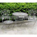 Antique White Foldable Garden Patio Table Set PL08-6242 thumbnail-5