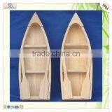 Unfinished Color Bottle Pattern Carved Wood Boat Miniature thumbnail-6