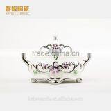 Hot Sale Ceramic Ashtray Electroplating Golden Stocks thumbnail-2