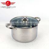 2016 5PCS Stainless Steel Casserole Set Cooking Pot With Glass Lid Cookware Set thumbnail-3