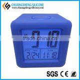 Cube Shaped Silicone Time Clock, Digital Table Clock, Anti-broken Alarm Clock thumbnail-5