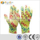 Sunnyhope Colored Pattern Good Quality Nitrile Coated Knit Gloves thumbnail-3