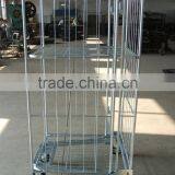 Stainless storage secure folding warehouse roll container