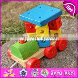 New Design Toddlers Building Blocks Wooden Pull Train Toy W05C072 thumbnail-4