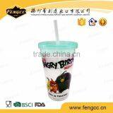 Promotional Portable 16oz Double Wall Large Plastic Cup With Straw thumbnail-1