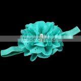 Handmade Fabric Flower Headband With Pearl Center for Kids Hair Accessories thumbnail-2