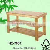 FSC Certificated China Manufacturer Three Layer Bamboo Shoe Rack thumbnail-1