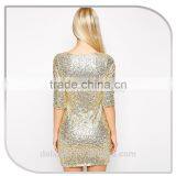 A SOS Mid Sleeve All Over Sequin New Fashion Elegant Christmas Party Dress thumbnail-4