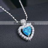 Classic Titanic Heart Of Ocean Crystal 925 Silver Heart Chain Pendant Necklace Choker For Women thumbnail-2