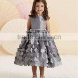 High Quality Satin Beaded Baby Gown Red Flower Girls Dresses thumbnail-3