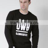 Black Custom Printed Sweatshirt Fleece Lined Autumn Casual Mens Clothing Pullover 80% Cotton 20% Polyester Fabric Material Sweat thumbnail-2