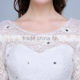 MGOO Elegant China Custom Made Wedding Dress Ballgown For Bridal Half Sleeves White Embroidery Dress thumbnail-3