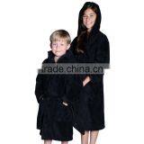 Kids Velour Hooded Bathrobe thumbnail-3