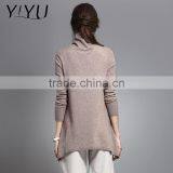 Custom Cashmere Sweater Lady Turtleneck Long Pattern Cable Knit Pullover thumbnail-3