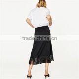 2017 OEM Spring Side Slit Fringed Hem Long Skirts for Girls thumbnail-3