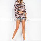 2017 Tassel Loose Striped Summer Ladies Short Sleeve thumbnail-5