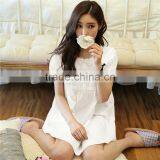 Cotton Sleep Shirt Breathable Lace Patchwork Ladies Sleepwear thumbnail-1