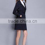 2016 Latest Designs Lady Formal Black Stripe Winter Women's Coat thumbnail-2