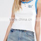 Guangzhou Shandao OEM Service Summer New Design Casual Sleeveless O-Neck White 100% Cotton Women Tank Tops In Bulk thumbnail-4