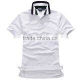 White Fashion Stripe Collar Polo t Shirt for Men thumbnail-1
