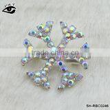 Snow Flake Shape Crystal AB Color Rhinestone Brooch Pin for Dresses Invitations thumbnail-1