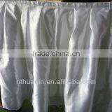 White Satin Table Skirts Banquet Box Pleat Table Skirts Table Skirt for Weddings