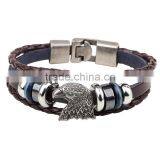 XP-LB-2171 Factory Price Man Cuff Hawk Leather Bracelet