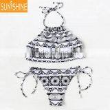 Sublimation Printing Swimsuit Recycled Fabirc Swimwear High Neck Bikini Swimsuits thumbnail-1