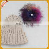 Hot Sale Fur Pompoms Ball Baby Beanies Crochet Kids Hats Lovely Knitted Cap Snowflakes Pom Poms Bobble Ski Hat thumbnail-5