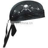 HMB-901L8 LEATHER SKULL CAP DURAG HEAD WRAP BANDANA SKULLCAP HATS SCARF BIKER