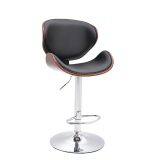 Modern Leather Cushion Plywood Backrest Bar Chair thumbnail-2