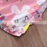 Easter Newborn Romper Baby Pink Rabbit Print Jumpsuit Short Sleeve thumbnail-6
