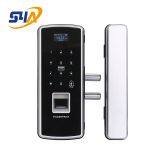 Factory sell of metal fingerprint access control machine card swipe glass door password lock