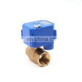 2 Way DC12V 1'' Brass Motorized Shut off Water Ball Valve With Manual Override thumbnail-5