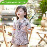 High Quality Leopard 1pc Kids Swim Jumpsuits With Hood thumbnail-2