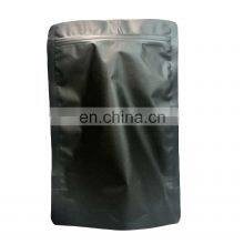 8oz Aluminum Foil Heat Seal Plastic Matte Black Stand up Plastic Pouch With Zipper and Window thumbnail-2