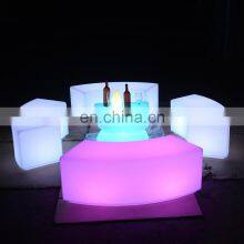 Hotel Led Furniture Set Luminous Coffee Shop Illuminated Outdoor Beach Led Furniture Chairs and Tables
