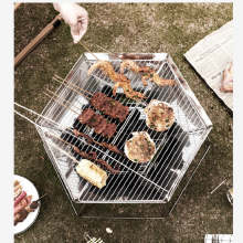 Outdoor Stainless Steel Folding Barbecue Grill thumbnail-5