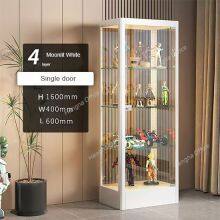 Moonlit White Glass Display Cabinet 4 Layers Single Door H1600mm×W500mm×L600mm for Collectibles Wholesale - B2B Supplier thumbnail-5