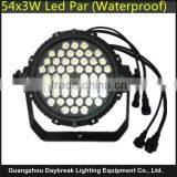 DJ Equipment 54x3w RGBW Led Par Light Waterproof / 110v-240v RGBW LED PAR 54x3w