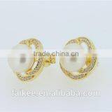 Ladies Fashion Big Pearl Earrings Designs Silver Jewelry thumbnail-2