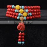 6mm 108 Beads Bracelets Cinnabar Red Bracelet Mala Necklace thumbnail-2