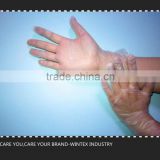 9' Length AQL 1.5-4.0 Clear Disposable Vinyl Gloves