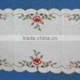 100% Polyester Embroidery Table Runner With Cutwork Houseware Household Textile