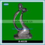 Hand Carved Black Stone Abstract Kissing Statue thumbnail-1