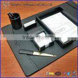 Exquisite Black 6 Pieces Cheap Leather Desk Set