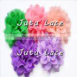 30 Colors Handmade Fabric Lace Flower, Colorful Flowers Flocking Mesh Fabric Flower for Garment