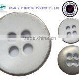 6mm 4 Holes White Metal Alloy Custom Shirt Button